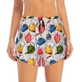 thumbnail image 2 of Gukieu Watercolor Teapots Print Women's Sports Shorts with Drawstring Elastic Waistband for Running, Yoga, Fitness-X-Large, 2 of 7