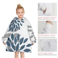thumbnail image 6 of Purple Floral and Petal Pattern Blanket Hoodies for Kids 6-13YR Oversize Wearable Blanket Hoodies for Boys Girls Teens, 6 of 7