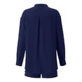 thumbnail image 5 of 2 Piece Sets for Women Shorts Womens Short Set Summer Sets Women Solid Spring Long Sleeve Shirt High Waist Drawstring Shorts Fashion Summer Outfits, 5 of 5