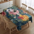 thumbnail image 2 of Pioneer Flower Floral Print Pattern Rectangle Tablecloth 60"x84",Waterproof Polyester Rectangle Table Cloth, Wipeable Spillproof Polyester Tablecloth for Dining, Camping, Indoor and Outdoor, 2 of 5