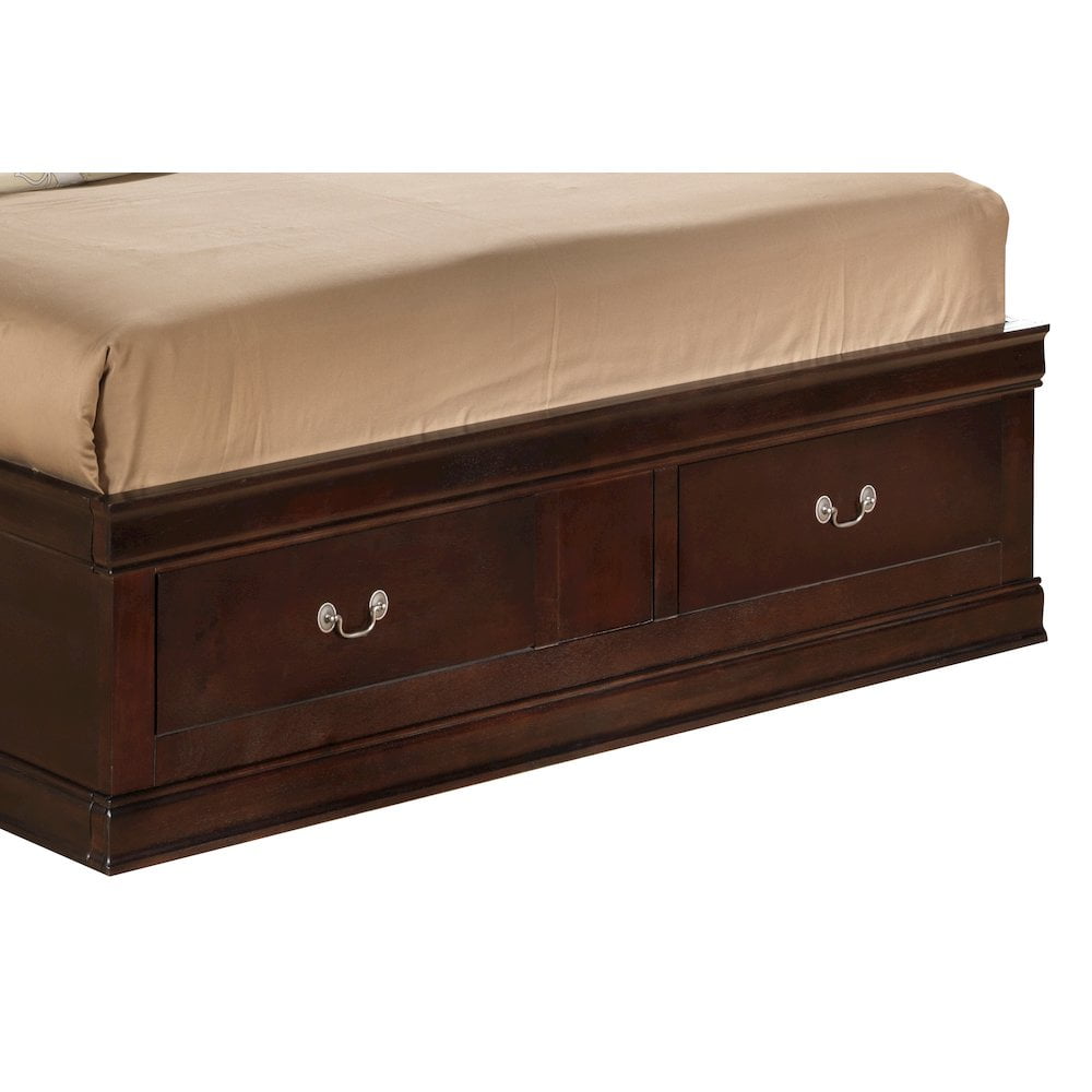 Glory Furniture Louis Phillipe Full Storage Bed in Cappuccino Color