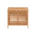 thumbnail image 2 of Linon Bracken Sturdy Solid Bamboo Slatted Hamper with Wide Top in Natural Brown, 2 of 14