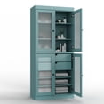 thumbnail image 3 of 100% Solid Wood 32" Bathroom Cabinet with Frosted Glass Doors and 2-Drawers, 3 of 5