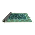 thumbnail image 2 of Ahgly Company Indoor Round Oriental Turquoise Blue Industrial Area Rugs, 7' Round, 2 of 4