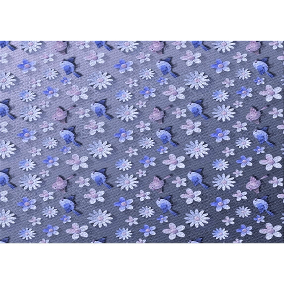 Ahgly Company Machine Washable Indoor Rectangle Transitional Deep Periwinkle Purple Area Rugs, 5' x 7'
