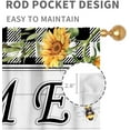 thumbnail image 4 of Sunflower Curtains for Kitchen, Rusitc Country Yellow Flower Printed Farmhouse Style Buffalo Plaid Checkered Patterned Rod Pocket Bedroom Living Room Home Window Curtains, 52"x84" Inch, 4 of 5