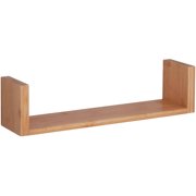 Honey Can Do Bamboo Wall Ledge Shelf with 15lb Capacity, Brown