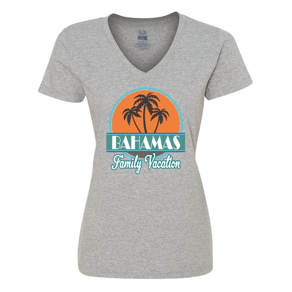 Inktastic Bahamas Family Vacation Matching Women's V-Neck T-Shirt