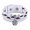 thumbnail image 1 of Pulsera tejida con colgante hueco de múltiples capas para mujer, accesorio, brazalete con botón a presión (blanco), 1 of 3