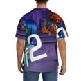 thumbnail image 3 of Lsque inside out 2 print Men's Cuban Collar Short Sleeve Shirt Summer Beachwear Casual Button Down Fashionable Vacation Leisure Shirt-Medium, 3 of 7