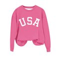 thumbnail image 6 of Tao Tao Toddler Kids Boys Girls Loose Graphic Letter Print Sweatshirts Crewneck Fleece Pullover Tops Fall Winter Fashion Clothes Pink 11 Years, 6 of 7