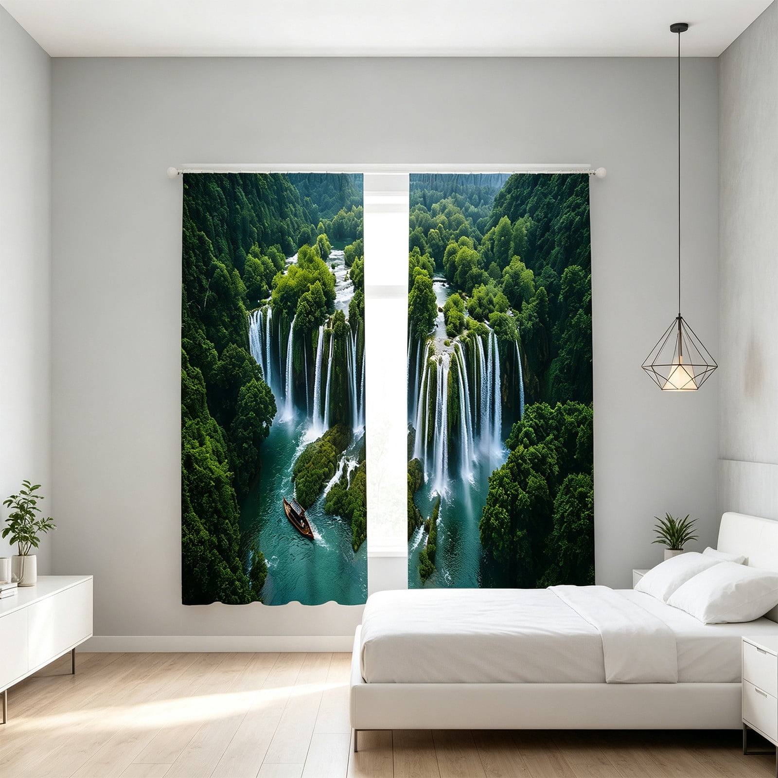 Portable Blackout Curtain, Pleated Window Shade With Suction Cup Mount, No-Drill Room Darkening Blind for Travel, Dorm, and Home Use