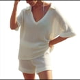 thumbnail image 1 of Traje de Baño de Crochet para Mujer, Conjunto de Playa de Verano con Cuello en V, Camisetas de Corta de Punto, Conjunto Corto de 2 Piezas. L, 1 of 6
