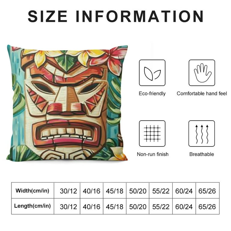 Tropical Throw Pillow Covers Set Of 4 - 16x16 Inch, Palm Leaves Hibiscus Aloha Summer Patio Decor