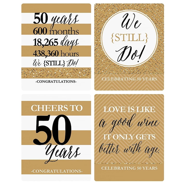 Big Dot Of Happiness "We Still Do" 50th Wedding Anniversary Beverage Labels Kit – 34 Waterproof Labels For Mini Wine, Wine & Water Bottles