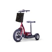 E-Wheels Stand/Ride Mobility Scooter with Folding tiller in Red Color