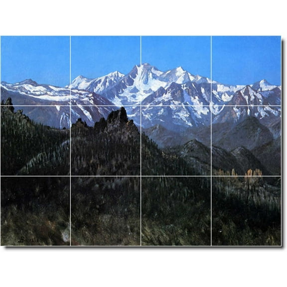 Ceramic Tile Mural-Albert Bierstadt Landscapes Painting 73. 17" w x 12.75" h using (12) 4.25 x 4.25 ceramic tiles