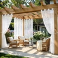 thumbnail image 4 of Tyidzon White Sheer Curtains, Light Filtering Semi Sheer Voile Curtains with Design Leaves Embroidered Rod Pocket Window Drapes for Bedroom Living Room, 4 of 7