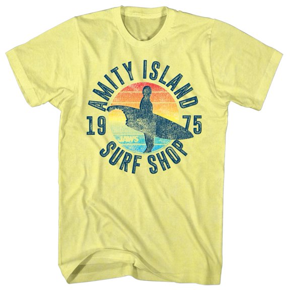 Jaws Surf Shop Yellow Heather Adult T-Shirt