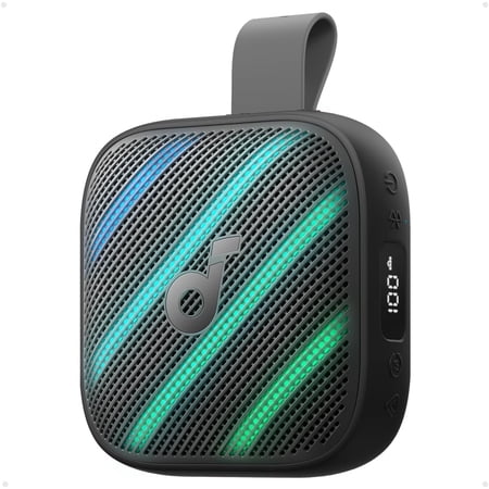 Boom Go 3i Portable Bluetooth Speaker by , 15W Punchy Sound, 24H Playtime, IP68, BassUp 2.0, Emergency Charging, Bluetooth 6.0, Waterproof Speaker for Hiking/Cycling/Camping (Black)