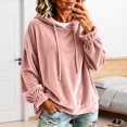 thumbnail image 2 of Velour Hoodies for Women, Oversized Hoodie, Travel Hoodie, Pullover Sweatshirt, Winter Jackets, Fall Outfits, Casual Pullover Tops, Warm Sweaters, 2 of 4