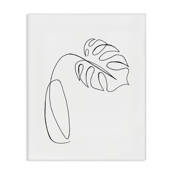 Stupell Industries Scandinavian Minimal Monstera Plant Single Line Drawing Canvas Art, 16 x 20, by Patricia Pinto