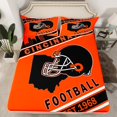 thumbnail image 2 of Erosebridal Football Helmet Print Sheet Set King, Sports Theme Bedding Sets King Size , Cincinnati, Orange Black, 4-Piece (Top Sheet, Fitted Sheet, Pillowcase), 2 of 6