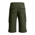 thumbnail image 3 of OGLCCG Men's Capri Pants Stretch Tactical Cargo Long Shorts Below Knee Summer Straight Leg Hiking Athletic Shorts with Pockets,M,Army Green, 3 of 6