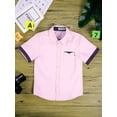 thumbnail image 4 of Sholeno Kids Boys Casual Short Sleeve School Shirts Turndown Collar Button Closure Polka Dots Print Pink 130, 4 of 7