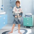 thumbnail image 5 of FORMRS Niños Bathrobe Unisex Hooded Robe Soft Plush Pajamas Sleepwear, Size 4-6T, Art Mountains, 5 of 7