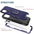 thumbnail image 2 of for iPhone 11 Case, Rugged Shockproof Heavy Duty Soft TPU Rubber Bumper Hard PC Back Hybrid Protective Case [with Ring Stand] for iPhone 11 (Without Screen Protector) - Blue, 2 of 7