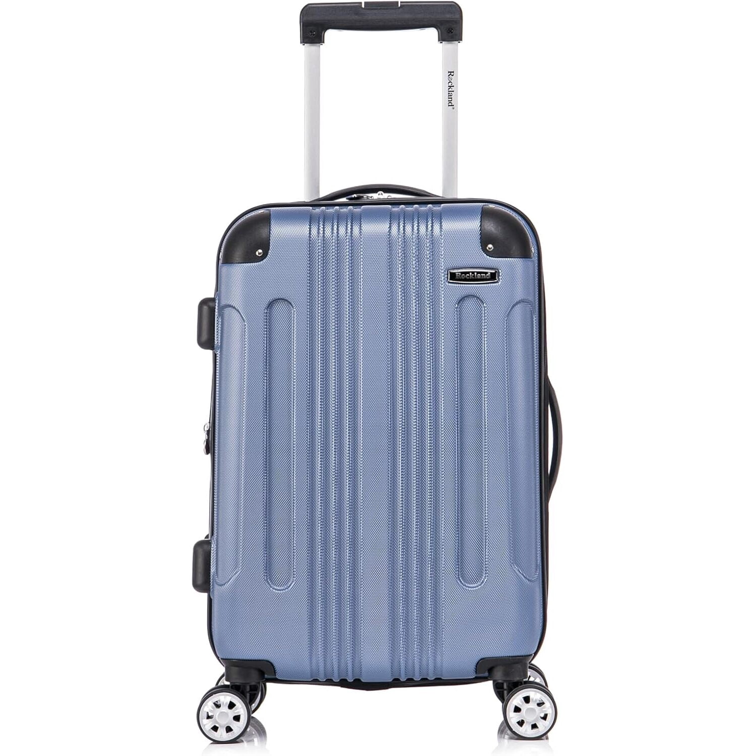 Rockland London Hardside Spinner Wheel Luggage, Carry-On 20-Inch and Tote 14-Inch, Blue