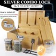 thumbnail image 4 of Large Bamboo Box with Combination Lock, Decorative Storage Box with Removable Tray & Detachable Compartment, Wooden Boxes with Alright Jars & Brushes & Storage Tubes as Great Gift Choice., 4 of 8