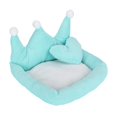 thumbnail image 2 of Sofá pequeño con forma de corona para mascotas, cojín para dormir, minialmohada de algodón de felpa, cama para hámster, verde, L, 2 of 5
