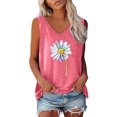 thumbnail image 1 of Womens Printed Sleeveless Casual V-Neck Tank Top, 1 of 3