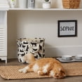 thumbnail image 4 of Contemporary Home Living 15" Black, White, and Beige Round Medium DII Polyester Pet Bin Cats Meow, 4 of 5