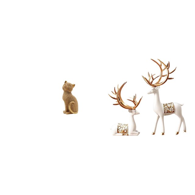 Estatua de gato, figura de escritorio, escultura de reno, adorno de ciervo, material de resina, fina elaboración, ideal para regalar, decoración del h