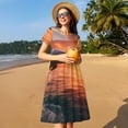 thumbnail image 4 of Disketp Sunset Dancing Dolphin B para Vestido de Manga Corta para Mujeres, Vestidos de Verano para Mujeres, Casual y Holgado para la Playa, 4 of 6