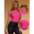 thumbnail image 2 of DARING DIVA Women's Slim Fit Gilding Shiny Ribbed Body Suits XS Hot Pink, 2 of 6