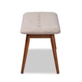 thumbnail image 2 of Bowery Hill Upholstered Wood Bench in Light Gray and Medium Oak, 2 of 8