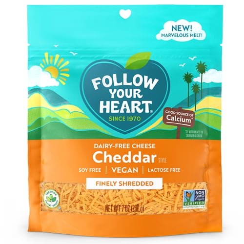 Follow Your Heart DairyFree Shredded Cheddar Cheese, 7 Oz Walmart