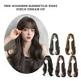 thumbnail image 2 of RYGRZJ S716 Lin Jaune Air Bangs Perruque Cheveux Longs Bouclés Duveteux Visage Sh, 2 of 4