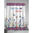 thumbnail image 5 of Independence Day Shower Curtain, Red Blue Heart Flower Butterfly Washable Shower Curtain with Hooks Bath Decor Fabric Shower Curtains for Bathroom, Hotel, Stalls, Bathtubs, 72x96 Inch, 5 of 6
