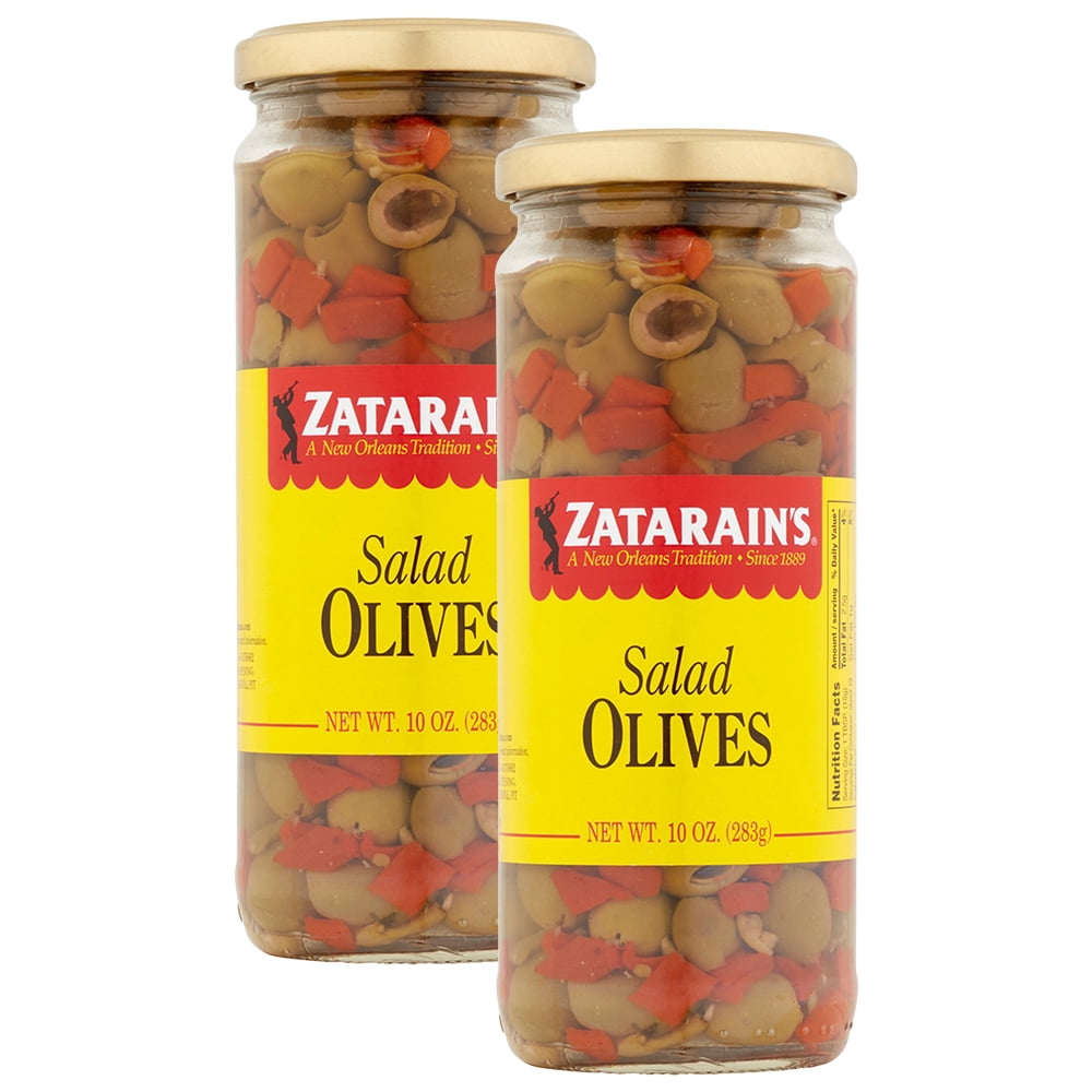 (2 Pack) Zatarain Salad Olives, 10 oz. Jar
