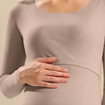 thumbnail image 4 of Tawop Ladies Thermal Underwear Long John Set Base Layer Winter Warm Top and Bottom(Khaki,M), 4 of 6