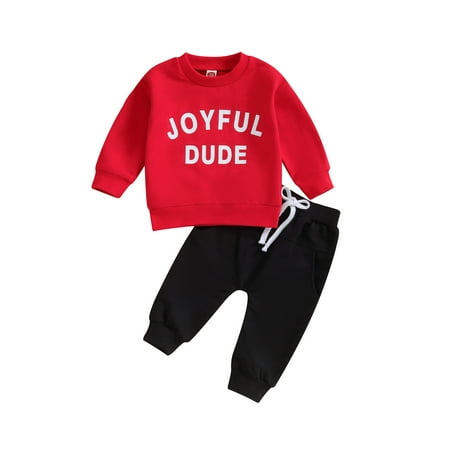 

Baby Boy Christmas Outfit Fall Winter Pullover Sweatshirt Top Pants Toddler Xmas Clothes