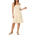 thumbnail image 3 of INSPIRE CHIC Women's Spaghetti Strap Dress Sleeveless Floral Sundress, 3 of 7