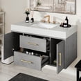 thumbnail image 3 of Craftian 40 inch Wall Mounted Bathroom Vanity 2 Doors & 2 Drawers, Floating Bathroom Cabinet, Gray, 3 of 10