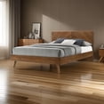 thumbnail image 6 of Benjara Nova Rem Queen Size Platform Bed-Chevron Pattern Headboard-Walnut Brown, 6 of 6