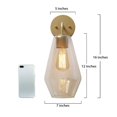 thumbnail image 4 of Rella 9-inch Modern Bathroom Vanity light Smoked Glass Large Wall Sconces Dimmable - Gold - L9"x W7"x H16", 4 of 5